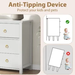 Modern 7 Dresser For Bedroom, 47.2" Wide Dresser With Storage, Wooden Closet Dressers Chest Of Drawers Freestanding, White -Home Decor Store GUEST 01580a7b af07 4249 93e4 632d8f8089f1