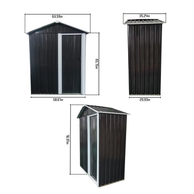 Whizmax 3x5ft Outdoor Garden Storage Shed -Waterproof Sturdy Structure -Detachable Design Storage Cabinet -Outdoor Storing Tools 1 Whizmax 3x5ft Outdoor Garden Storage Shed -Waterproof Sturdy Structure -Detachable Design Storage Cabinet -Outdoor Storing Tools