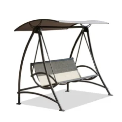 Outdoor 3-Seat Patio Swing Chair With Weather Resistant Canopy Steel Frame Swinging Bench For Garden Poolside Backyard -Home Decor Store GUEST 0428d8de bf53 463b 83f0 222ee4bdda87