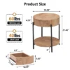 End Table Round Side Table With Drawer Circle End Tables Wooden Bedside Table