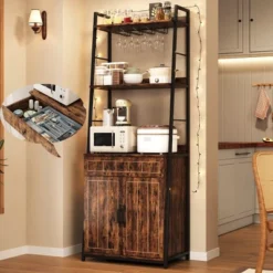 Industrial Baker Rack With Cabinet 70" Wine Rack With Cabinet And Drawer -Home Decor Store GUEST 0703326e 9fbd 42c5 bcbc 354c04457a46