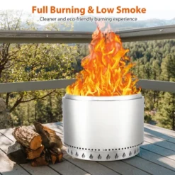 Stove Bonfire With Stand, 27 Inch Smokeless Firepit, 360° Airflow & Removable Ash Pan, Stainless Steel Wood Burning Fireplace -Home Decor Store GUEST 0730c32a 0301 422c bf55 c5f3e458b968