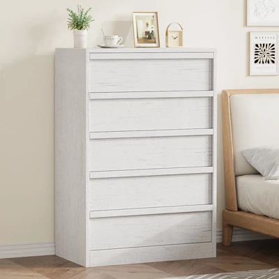 Whizmax 5 Drawer Dresser For Bedroom, Modern 5 Chest Of Drawers Tall With Large Storage, White Dresser Organizer For Living Room, Nursery, Entryway 3 Whizmax 5 Drawer Dresser For Bedroom, Modern 5 Chest Of Drawers Tall With Large Storage, White Dresser Organizer For Living Room, Nursery, Entryway - Image 3