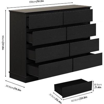 8 Drawer Dressers For Bedroom, Chest Of Drawers With Deep Drawers, Large Double Dresser For Closet With Wide Top 1 8 Drawer Dressers For Bedroom, Chest Of Drawers With Deep Drawers, Large Double Dresser For Closet With Wide Top