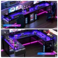 U Shaped Computer Gaming Desk, Reversible L Shaped Desk With Power Outlets 11 U Shaped Computer Gaming Desk, Reversible L Shaped Desk With Power Outlets -Home Decor Store GUEST 0a7c8761 12b8 475e b062 e9c8f625119a