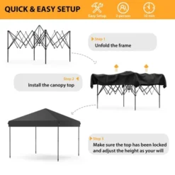 10X10FT Pop Up Canopy - Commercial Instant Shelter, Adjustable Heights, With Wheeled Bag, Portable Gazebo For Patio, Deck, Garden, Beach -Home Decor Store GUEST 0acc0efb 5485 4c75 9bdf 2a9d1ecf2b46