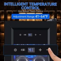 Mini Wine Fridge 14 Bottle, Wine Cooler Temperature Adjustment Range 41~64¡ãF, Wine Fridge Small With Triple Pane Clear Glass Door