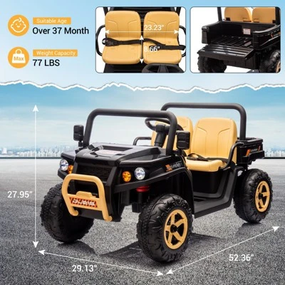 24v Ride On Dump Truck, 2 Seater Electric Ride On Car Toy For Kids, Battery Powered UTV 3 24v Ride On Dump Truck, 2 Seater Electric Ride On Car Toy For Kids, Battery Powered UTV - Image 3