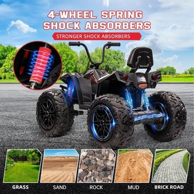 Two Seater 24V Kids ATV, 4x4 Kids Electric 4 Wheeler Quad Ride On Car Toy 2 Two Seater 24V Kids ATV, 4x4 Kids Electric 4 Wheeler Quad Ride On Car Toy - Image 2