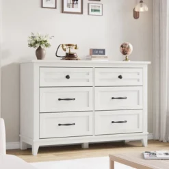 6 Dresser For Bedroom, 47" Wide Dresser, Wide Drawer Dresser With Storage Freestanding, Wooden Closet Dresser Storage Chest For Bedroom, Walnut -Home Decor Store GUEST 12c6f312 cf2e 47c3 a2a3 cae0c5f7661d