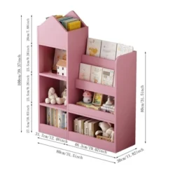 Wooden Kids Bookshelf Toy Storage Organizer With Bookcase, Kid's Bin Storage Unit With 6 Compartments 2 Baskets Bins Toys Box Organizer -Home Decor Store GUEST 1390225f ca63 49e8 aa85 ffe57883d21f