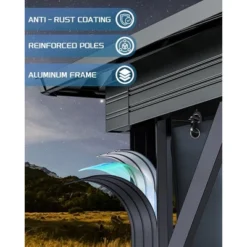 12'x12' Hardtop Gazebo For All Weather With Double Metal Roof, Aluminum Alloy Frame, Net, And Curtain; Perfect For Patio, Deck, And Backyard. Gray. 22 12'x12' Hardtop Gazebo For All Weather With Double Metal Roof, Aluminum Alloy Frame, Net, And Curtain; Perfect For Patio, Deck, And Backyard. Gray. -Home Decor Store GUEST 15fda69b dfac 4bbb bbfe 810cde6d5394