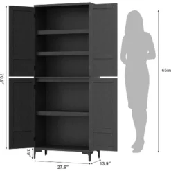 71 Inch Tall Storage Cabinet, Kitchen Pantry Cabinet 5 Tier Bathroom Cabinet With 4 Doors Adjustable Shelves For Kitchen, Dining Room, Bathroom -Home Decor Store GUEST 16a1ee46 9c51 4379 95e7 4e2c81e90fdc