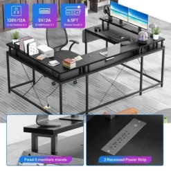 U Shaped Computer Gaming Desk, Reversible L Shaped Desk With Power Outlets 14 U Shaped Computer Gaming Desk, Reversible L Shaped Desk With Power Outlets -Home Decor Store GUEST 21209a36 b80a 4158 8531 bba0d0fd0650