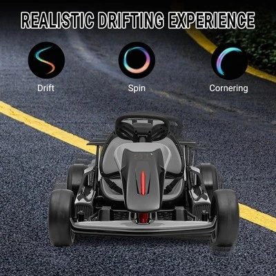 Go Kart For Kids, 24V Drift Kart With 2X200W Strong Motor, 7AH Big Battery, Electric Pedals 2 Go Kart For Kids, 24V Drift Kart With 2X200W Strong Motor, 7AH Big Battery, Electric Pedals - Image 2