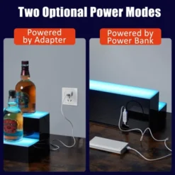 2 Tier 60 Inch Acrylic Lighted Bottle Display With Remote & App Control