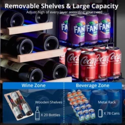 24 Inch Wine And Beverage Refrigerator, Dual Zone Wine Cooler With Glass Door Hold 20 Bottles And 78 Cans -Home Decor Store GUEST 2336cf4a b6d9 45dc ba42 780d6787cf35