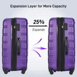 Luggage Set 4 PCS, Hardside Expandable Luggage W/Spinner Wheels, ABS Hardshell TSA Lock Spinner Wheels Luggage W/Travel Bag, 16" 20" 24" 28" Purple -Home Decor Store GUEST 239bc8ea 5f5c 417f abc1 3b5ee6327d21