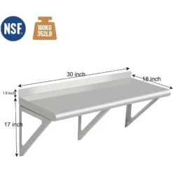 Stainless Steel Wall Shelf NSF Commercial Wall-Mounted Shelving Appliance Equipment Metal Shelving For Kitchen Restaurant Garage Laundry Utility Room -Home Decor Store GUEST 24888e0c 328e 4fee af2f 63b1eb418bb9