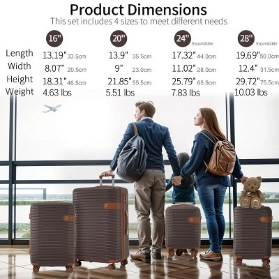 4 Piece Luggage Set Suitcase Set, ABS Hard Shell Lightweight Expandable Travel Luggage With 4 Packing Cubes, TSA Lock, Spinner Wheels For Men Women 7 4 Piece Luggage Set Suitcase Set, ABS Hard Shell Lightweight Expandable Travel Luggage With 4 Packing Cubes, TSA Lock, Spinner Wheels For Men Women - Image 7