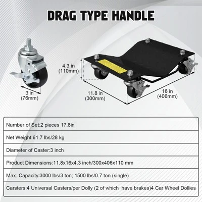 Black Car Dollies Set Of 2,Car Wheel Dolly For Garage Moving Car,Vehicle Dolly Heavy Duty For Motorcycles,Disabled Units,Dirt Bike, 3000LBS 1 Black Car Dollies Set Of 2,Car Wheel Dolly For Garage Moving Car,Vehicle Dolly Heavy Duty For Motorcycles,Disabled Units,Dirt Bike, 3000LBS