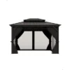 10x14 Ft Hardtop Gazebos With Heavy Duty Double Roof, Nettings And Curtains