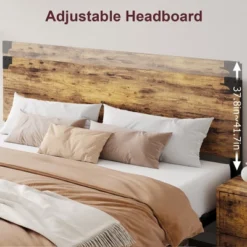 King Size Bed Frame With Wood Headboard, King Platform Bed Frame With Under Bed Storage And Metal Legs, No Box Spring Needed, Easy Assembly -Home Decor Store GUEST 2b433391 d43b 4b89 bb5b 2d405d322379