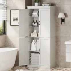 Tall Kitchen Pantry Cabinet, Storage Cabinet With 4 Doors & Adjustable Shelves, 70" Freestanding Cupboard, Tall Bathroom Linen Cabinet -Home Decor Store GUEST 2ddd498c 4630 4ab5 a9a2 68578386016b