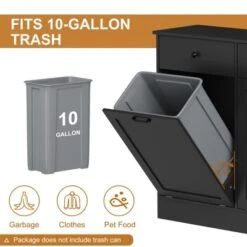 Double Tilt Out Trash Cabinet 20 Gallon,Hidden Wooden Trash Can Cabinet With Deodorizing Function -Home Decor Store GUEST 2dfef1ea fb59 4b7a 8fc9 80c2edce2969