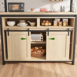 42'' Sliding Barn Door Kitchen Island With Storage, Multi-Functional Dining And Living Room Cabinet -Home Decor Store GUEST 31518dd9 2af6 4257 8c8a 39fed449f051