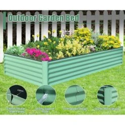 Galvanized Raised Garden Bed, 8x4x1.5FT Tall Galvanized Planter Raised Garden Boxes Outdoor, Large Steel Planter Box For Flowers Vegetables Herbs -Home Decor Store GUEST 316b0366 30b6 49a1 809c 1a5ac7c45fe2