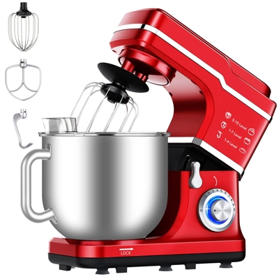 7.5QT Stand Food Mixer, 10-Speed Tilt Head 3-In-1 Kitchen Electric Mixer With Stainless Steel Bowl, Egg Whisk, Dough Hook 9 7.5QT Stand Food Mixer, 10-Speed Tilt Head 3-In-1 Kitchen Electric Mixer With Stainless Steel Bowl, Egg Whisk, Dough Hook - Image 9