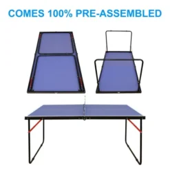 Midsize Ping Pong Table Set, 4.5ft Table Tennis Table With Net, Table Tennis Game Set With 2 Table Tennis Paddles & 3 Ping Pong Balls, PingPong Table -Home Decor Store GUEST 34576eee 5758 417e b205 59e339b89c25