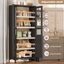 Tall Storage Cabinet, Kitchen Pantry Cabinet 5 Tier Bathroom Cabinet With 4 Doors Adjustable Shelves For Kitchen, Dining Room, Bathroom -Home Decor Store GUEST 350b4cf7 cc38 4e76 a398 8bad880d6ff3 1