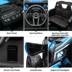 12V Ride On UTV Car, Licensed Can-Am Electric Off-Road UTV Car, Kids Truck W/Remote Control