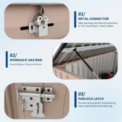 2 Trash Cans Metal Outdoor Storage, 3x6 FT Garbage Bin Storage Shed With Chain Lid, Garbage Can Metal Sheds For Garden, Backyard, Lawn And Patio -Home Decor Store GUEST 37c7edf4 19fc 4498 a984 64c123ca90d6