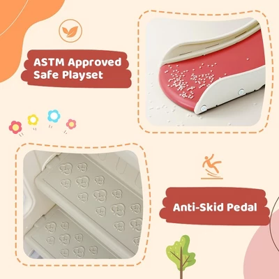 4 In 1 Kids Slide And Swing Set, Kids Playground Climber Slide Playset Includes Slide, Swing, Basketball Hoop, And Climber 3 4 In 1 Kids Slide And Swing Set, Kids Playground Climber Slide Playset Includes Slide, Swing, Basketball Hoop, And Climber - Image 3