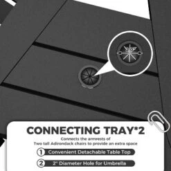 Outdoor Bar Height Adirondack Chairs With Connected Tray, Balcony Chairs, For Deck, Backyard, Outdoor Weather Resistant 2 Piece Set 11 Outdoor Bar Height Adirondack Chairs With Connected Tray, Balcony Chairs, For Deck, Backyard, Outdoor Weather Resistant 2 Piece Set -Home Decor Store GUEST 38d6bbcf fa12 47e8 b316 f9984ced6060