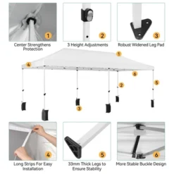 10x20 Pop Up Canopy Tent With 6 Removable Sidewalls, Commercial Heavy Duty Pop Up Canopy Tents For Parties,10x20 Tents With Roller Bag, White -Home Decor Store GUEST 3bf7f893 f635 477e b3aa dfc71ce32639