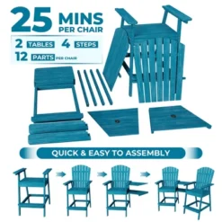 Outdoor Adirondack Barstools With Connecting Tray, Tall Adirondack Chairs Bar Chairs For Deck, Balcony, Backyard, Patio Bar Stool Chair With High Back 10 Outdoor Adirondack Barstools With Connecting Tray, Tall Adirondack Chairs Bar Chairs For Deck, Balcony, Backyard, Patio Bar Stool Chair With High Back -Home Decor Store GUEST 3c188ef2 51b9 463d 871e 63941f756e1d