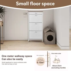 Shoe Cabinet With 3 Flip Drawers And 1 Pulling Drawer, Slim Floor Standing Storage Racks, Hidden Narrow Shoe Organizers For Front Door Entryway White -Home Decor Store GUEST 3ca041d4 133a 402c b6f3 d59f2103e3d6