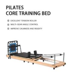 Whole Body Resistance Padded Pilates Workout Machine With Cardio Rebounder For Home Workouts, Chrome Black