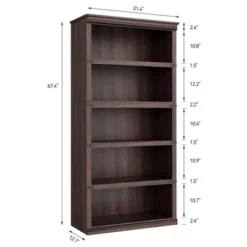 5 Tier Bookcase, Farmhouse Book Shelf With Storage Open Display Bookshelves, 71" Tall Book Case
