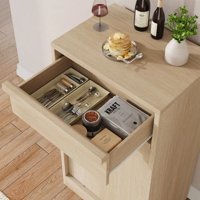 Whizmax Tilt Out Trash Cabinet, Hidden Trash Cabinet With 10 Gallon Storage, Freestanding Garbage Can Cabinet Laundry Hamper For Kitchen Dining Room 4 Whizmax Tilt Out Trash Cabinet, Hidden Trash Cabinet With 10 Gallon Storage, Freestanding Garbage Can Cabinet Laundry Hamper For Kitchen Dining Room - Image 4