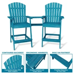Outdoor Adirondack Barstools With Connecting Tray, Tall Adirondack Chairs Bar Chairs For Deck, Balcony, Backyard, Patio Bar Stool Chair With High Back 9 Outdoor Adirondack Barstools With Connecting Tray, Tall Adirondack Chairs Bar Chairs For Deck, Balcony, Backyard, Patio Bar Stool Chair With High Back -Home Decor Store GUEST 3dc95684 5b56 4e49 96f5 c807a9c98406
