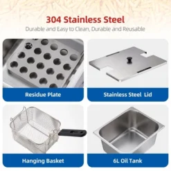 Whizmax Electric Deep Fryer, 10 L X 2 Deep Fryer With Basket, Adjustable Temperature Control, Nuggets, Chips & More,Stainless Steel,Sliver 11 Whizmax Electric Deep Fryer, 10 L X 2 Deep Fryer With Basket, Adjustable Temperature Control, Nuggets, Chips & More,Stainless Steel,Sliver -Home Decor Store GUEST 3dd167a3 58bf 4213 b1b2 0631e58fc9d4