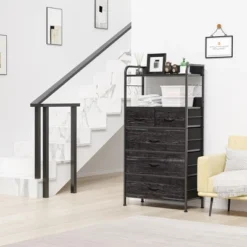 Dresser For Bedroom With 5 Drawers, Small Dressers & Chests Of Drawers, Vertical Fabric Tower Drawer Organizer Unit -Home Decor Store GUEST 3dda44a5 d60f 4e48 83bd a2f81be5a7f0