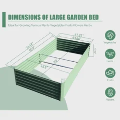 Galvanized Raised Garden Bed, 8x4x1.5FT Tall Galvanized Planter Raised Garden Boxes Outdoor, Large Steel Planter Box For Flowers Vegetables Herbs -Home Decor Store GUEST 3de4fd31 4360 449b bf1a 703c0d169f32