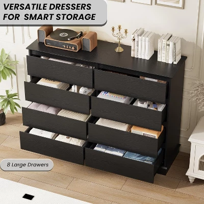 8 Drawer Dressers For Bedroom, Chest Of Drawers With Deep Drawers, Large Double Dresser For Closet With Wide Top 4 8 Drawer Dressers For Bedroom, Chest Of Drawers With Deep Drawers, Large Double Dresser For Closet With Wide Top - Image 4