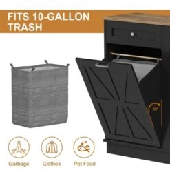 Tilt Out Trash Cabinet 20 Gallon,Hidden Wooden Trash Can Cabinet, Farmhouse Laundry Hamper Cabinet -Home Decor Store GUEST 3f734bd0 201f 478e 88d3 ffb186755267